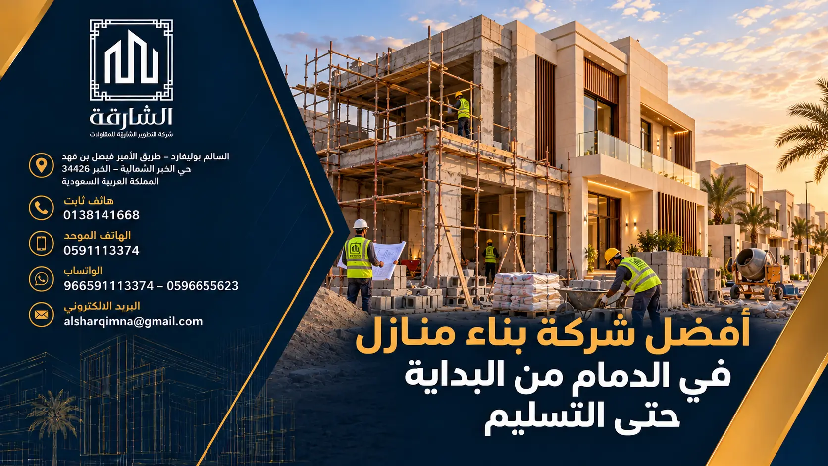 أفضل شركة بناء منازل في الدمام من البداية حتى التسليم