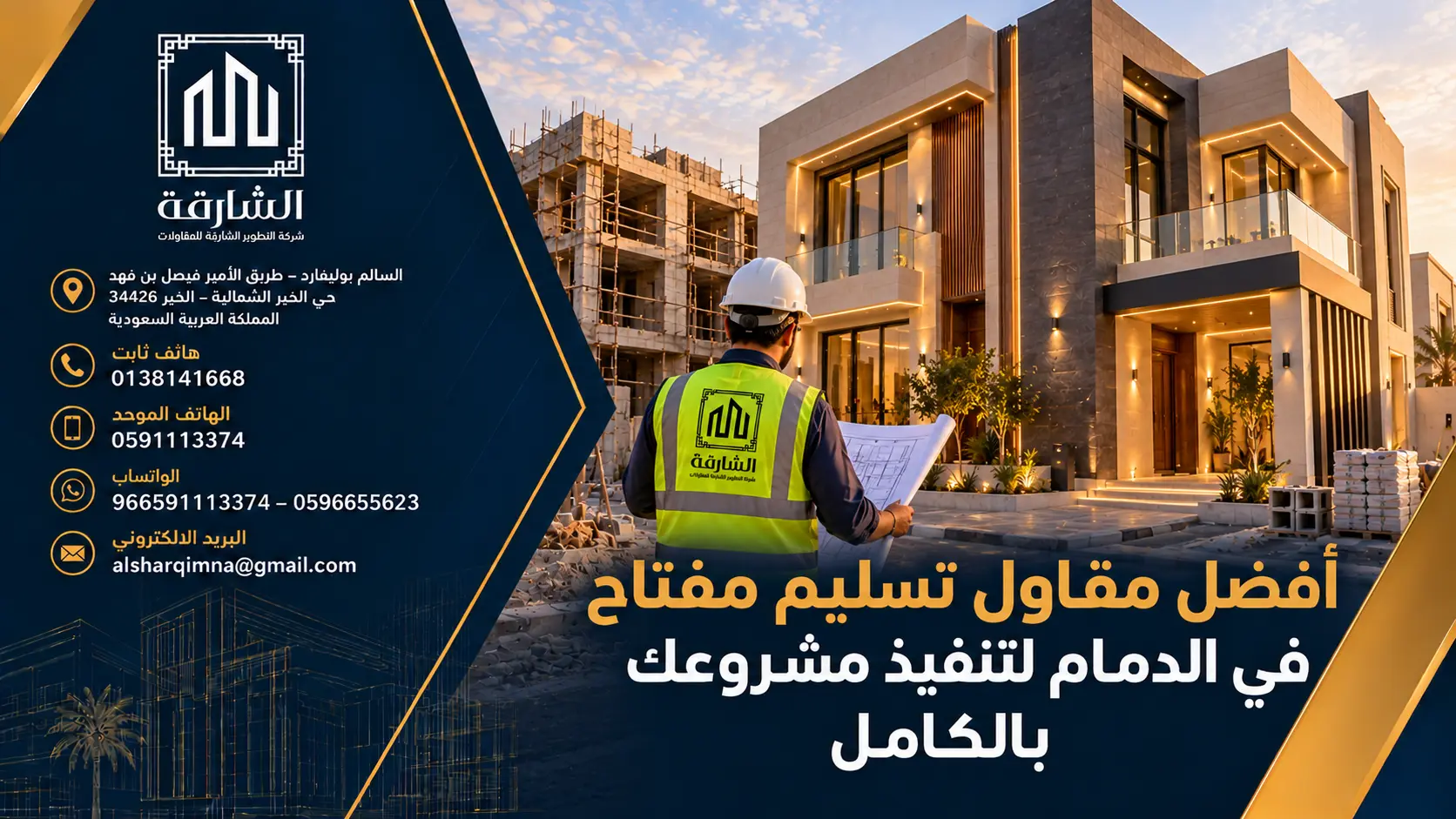 أفضل مقاول تسليم مفتاح في الدمام لتنفيذ مشروعك بالكامل